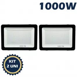 REFLETOR HOLOFOTE LED SMD 1000W 6500K(BRANCO FRIO)BIVOLT IP66 KIT2