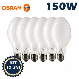 LÂMPADA VAPOR SÓDIO OVOIDE OSRAM   150W 2000K(BRANCO QUENTE)E40 SIL NAV/SON-E KIT12