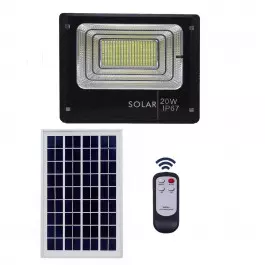 REFLETOR HOLOFOTE LED SOLAR SMD    20W 6500K(BRANCO FRIO)C/ PLACA