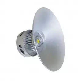 LUMINÁRIA LED COB CONE HIGH BAY INDUSTRIAL   50W BIVOLT 6500K(BRANCO FRIO) COM CHAPÉU PRISMATICA 18000