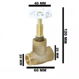REGISTRO DE PRESSAO BRUTO DECA    1/2'' (DN 15mm) COM VOLANTE BRANCO 1416 B012