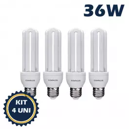 LÂMPADA COMPACTA 4U 36W 220V 6400K(BRANCO FRIO)E27 KIT4