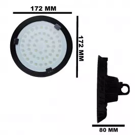 LUMINÁRIA LED SMD UFO HIGH BAY GALPÃO INDUSTRIAL   50W BIVOLT 6500K(BRANCO FRIO)