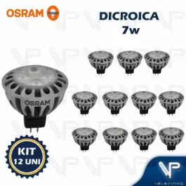 LÂMPADA LED DICRÓICA OSRAM MR16 7W 12V 36G 3000K(BRANCO QUENTE)GU5.3 PARATHOM KIT12
