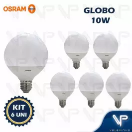 LÂMPADA LED GLOBO OSRAM 10W 3000K(BRANCO QUENTE)E27 BIVOLT KIT6
