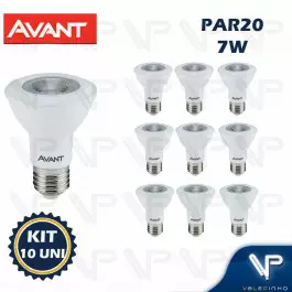 LÂMPADA LED PAR20 7W 3000K(BRANCO QUENTE)E27 BIVOLT KIT10