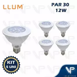 LÂMPADA LED PAR30 12W 6500K(BRANCO FRIO)E27 BIVOLT KIT5