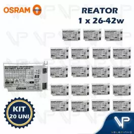 REATOR ELETRÔNICO OSRAM P/LÂMPADA COMPACTA 1x26W 36W 42Wx220V QTP-M KIT20
