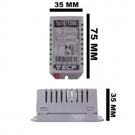 REATOR ELETRÔNICO P/LÂMPADA FLUORESCENTE 1X16W/15W BIVOLT