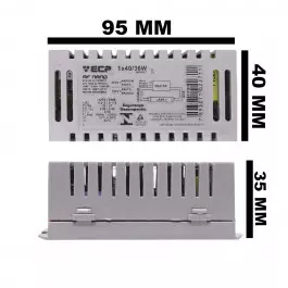 REATOR ELETRÔNICO P/LÂMPADA FLUORESCENTE 1X40W 36W BIVOLT