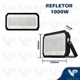 REFLETOR HOLOFOTE LED SMD 1000W 6500K (BRANCO FRIO) BIVOLT IP66 ECO