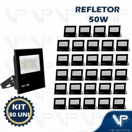 REFLETOR HOLOFOTE LED SMD     50W 6500K(BRANCO FRIO)BIVOLT IP66 KIT30