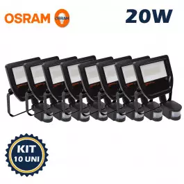 REFLETOR HOLOFOTE LED SMD LEDVANCE OSRAM       20W 3000K(BRANCO QUENTE)C/SENSOR BIVOLT IP65 KIT10