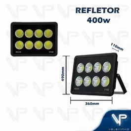 REFLETOR HOLOFOTE LED SUPERCOB  400W 6500K(BRANCO FRIO) BIVOLT IP66
