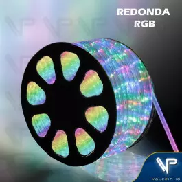 MANGUEIRA LED REDONDA 2 FIOS COLORIDO 127V 100 METROS