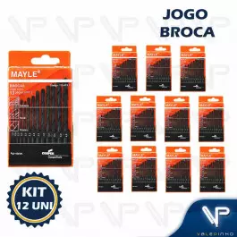BROCA DE AÇO RÁPIDO HELICOIDAL MAYLE 1.5mm A 6.5mm C/13PÇS KIT12