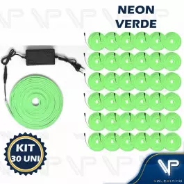 FITA LED NEON FLEXIVEL 8W 12V VERDE 5 METROS IP20 COM FONTE KIT30