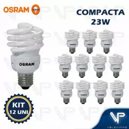 LÂMPADA COMPACTA ESPIRAL MINI OSRAM 23W 127V 2700K(BRANCO QUENTE)E27 DULUXSTAR TWIST KIT12