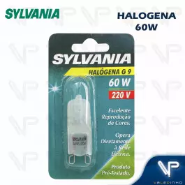 LÂMPADA HALÓGENA CÁPSULA 60W 220V 3000K(BRANCO QUENTE)G9 FOSCA