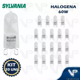 LÂMPADA HALÓGENA CÁPSULA 60W 220V 3000K(BRANCO QUENTE)G9 FOSCA KIT20