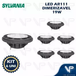 LAMPADA LED AR111 19W 220V 25G 3000K(BRANCO QUENTE)G53 DIMERIZÁVEL KIT6