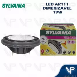 LAMPADA LED AR111 19W 12V 25G 3000K(BRANCO QUENTE)G53 DIMERIZÁVEL