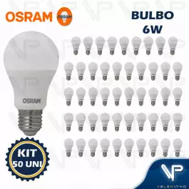 LÂMPADA LED BULBO OSRAM 6W 3000K(BRANCO QUENTE)E27 BIVOLT KIT50