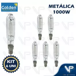 LÂMPADA VAPOR METÁLICO TUBULAR 1000W 4000K(BRANCO NEUTRO)E40 KIT6
