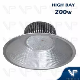 LUMINÁRIA LED SMD CONE HIGH BAY INDUSTRIAL 200W BIVOLT 6500K(BRANCO FRIO) COM CHAPÉU PRISMATICA MD200