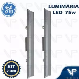 LUMINARIA LED SMD LINEAR 100CM HIGH BAY GALPÃO INDUSTRIAL GE 75W 100G 4000K(BRANCO NEUTRO)BIVOLT ECO KIT2