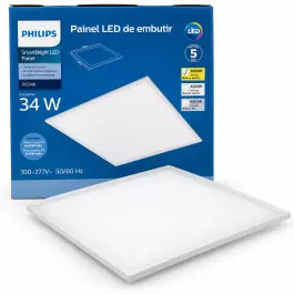 LUMINARIA PLAFON LED PHILIPS 34W 62X62cm 3000K(BRANCO QUENTE) BIVOLT