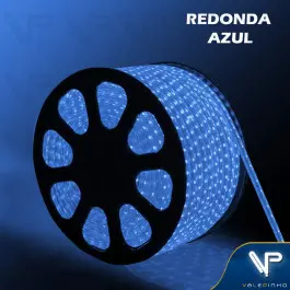 MANGUEIRA LED REDONDA 2 FIOS AZUL 127V 100 METROS