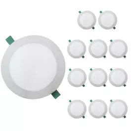 PAINEL PLAFON LED 13W EMBUTIR REDONDO 3000K(BRANCO QUENTE)220v KIT12