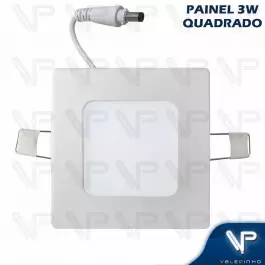PAINEL PLAFON LED 3W EMBUTIR QUADRADO 3000K(BRANCO QUENTE)BIVOLT