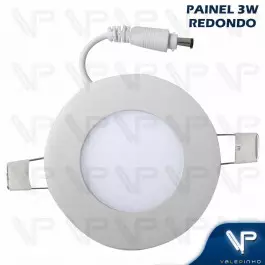 PAINEL PLAFON LED 3W EMBUTIR REDONDO 3000K(BRANCO QUENTE)BIVOLT