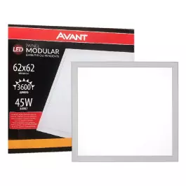 PAINEL PLAFON LED 45W EMBUTIR 62X62CM QUADRADO 3000K(BRANCO QUENTE)BIVOLT