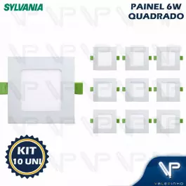 PAINEL PLAFON LED    6W EMBUTIR QUADRADO 6500K(BRANCO FRIO)BIVOLT KIT10