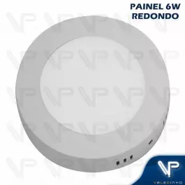 PAINEL PLAFON LED   6W SOBREPOR REDONDO 6500K(BRANCO FRIO)BIVOLT