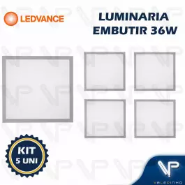 PAINEL PLAFON LED LEDVANCE 36W EMBUTIR 62x62CM 6500K (BRANCO FRIO) BIVOLT KIT5