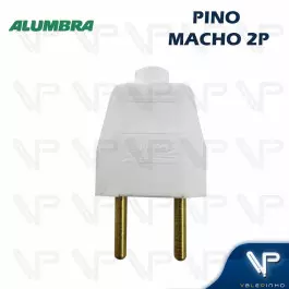 PLUGUE PINO MACHO BRANCO 2P 10A