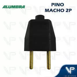 PLUGUE PINO MACHO PRETO 2P 10A