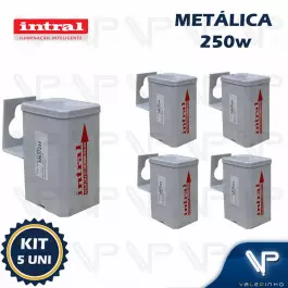 REATOR INTRAL PARA LÂMPADA VAPOR METÁLICO   250W 220V(USO EXTERNO) 01209 KIT5