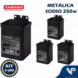 REATOR INTRAL PARA LÂMPADA VAPOR SÓDIO 250W 220V(USO INTERNO) 00889 KIT4