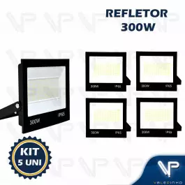 REFLETOR HOLOFOTE LED SMD   300W 6500K(BRANCO FRIO)BIVOLT IP66 KIT8