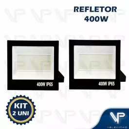 REFLETOR HOLOFOTE LED SMD   400W 6500K(BRANCO FRIO)BIVOLT IP66 ECO KIT2