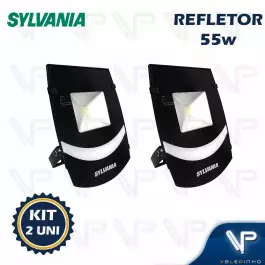 REFLETOR HOLOFOTE LED SMD 55W 3500K(BRANCO QUENTE)BIVOLT KIT2