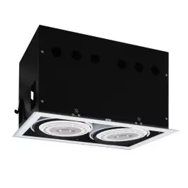 SPOT EMBUTIR DUPLO COM 2 LAMPADAS AR111 11W 3000K(BRANCO QUENTE)GU10 ORIENTAVEL