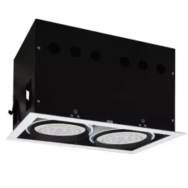 SPOT EMBUTIR DUPLO COM 2 LAMPADAS AR111 12W 6500K(BRANCO FRIO)GU10 ORIENTAVEL