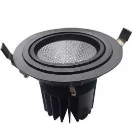 SPOT LED EMBUTIR REDONDO DIRECIONALVEL 43W 220V 3000K(BRANCO QUENTE)PRETO
