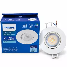 KIT 2 SPOT PHILIPS REDONDO EMBUTIR 4.2W LUZ BRANCA 6500K